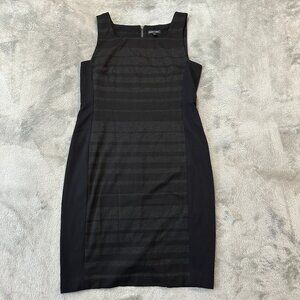 Eileen Fisher Sleeveless Square Neck Sheath Dress Black Gray Women's 8